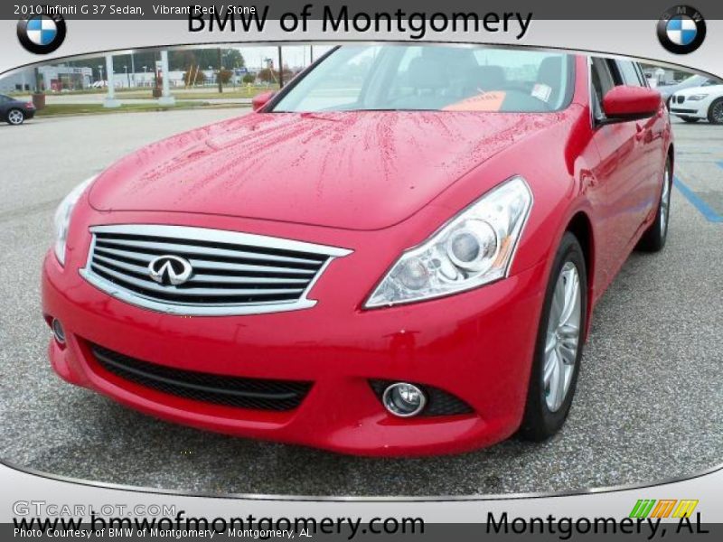 Vibrant Red / Stone 2010 Infiniti G 37 Sedan