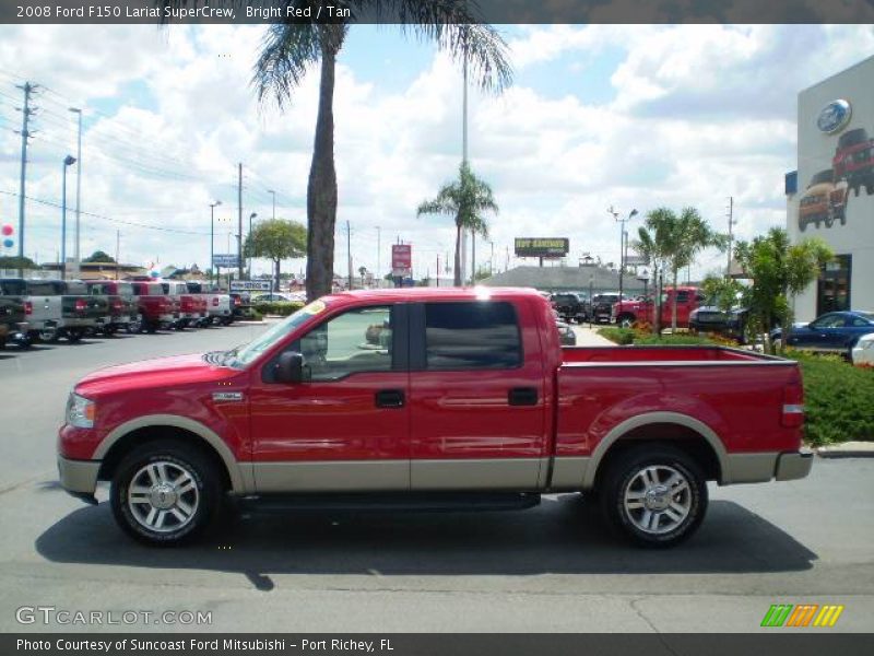 Bright Red / Tan 2008 Ford F150 Lariat SuperCrew