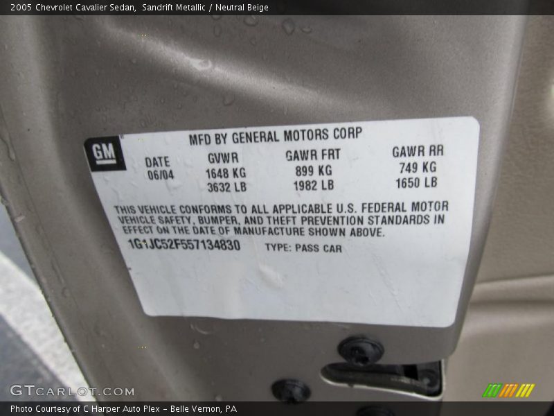 Sandrift Metallic / Neutral Beige 2005 Chevrolet Cavalier Sedan
