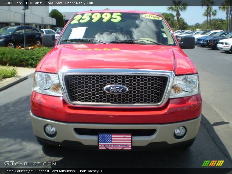 Bright Red / Tan 2008 Ford F150 Lariat SuperCrew