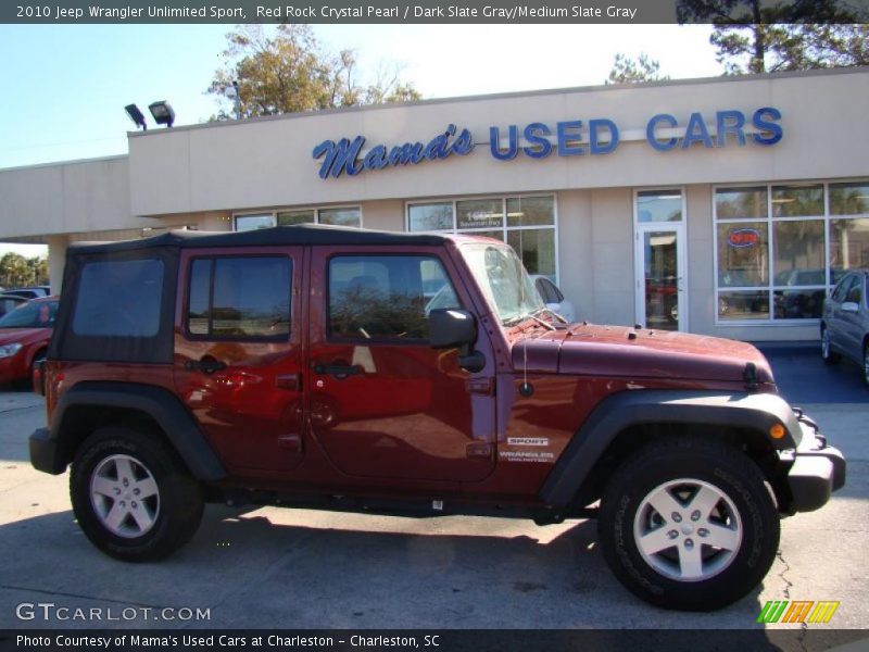 Red Rock Crystal Pearl / Dark Slate Gray/Medium Slate Gray 2010 Jeep Wrangler Unlimited Sport