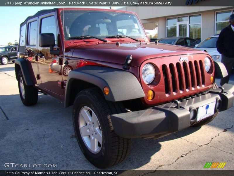 Red Rock Crystal Pearl / Dark Slate Gray/Medium Slate Gray 2010 Jeep Wrangler Unlimited Sport