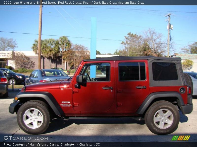 Red Rock Crystal Pearl / Dark Slate Gray/Medium Slate Gray 2010 Jeep Wrangler Unlimited Sport