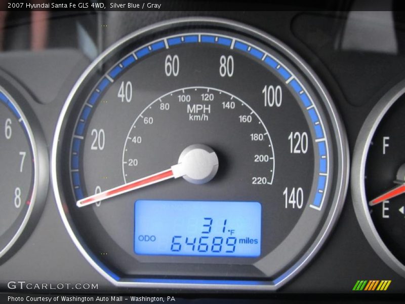 Silver Blue / Gray 2007 Hyundai Santa Fe GLS 4WD