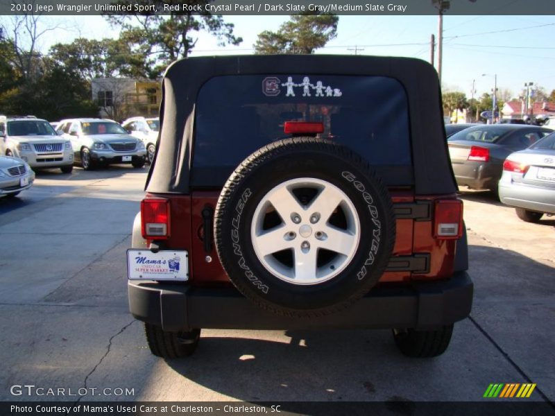 Red Rock Crystal Pearl / Dark Slate Gray/Medium Slate Gray 2010 Jeep Wrangler Unlimited Sport