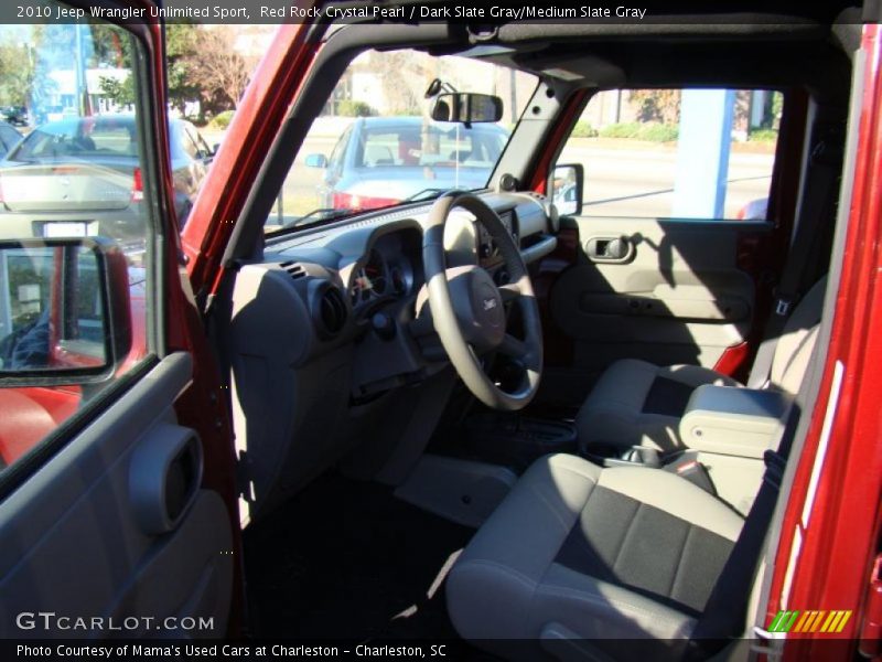 Red Rock Crystal Pearl / Dark Slate Gray/Medium Slate Gray 2010 Jeep Wrangler Unlimited Sport