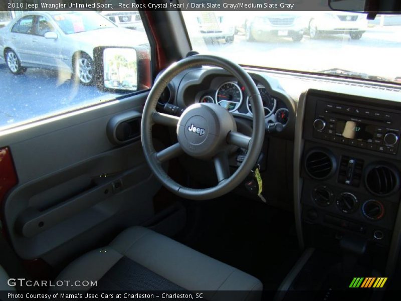 Red Rock Crystal Pearl / Dark Slate Gray/Medium Slate Gray 2010 Jeep Wrangler Unlimited Sport