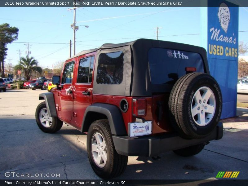 Red Rock Crystal Pearl / Dark Slate Gray/Medium Slate Gray 2010 Jeep Wrangler Unlimited Sport