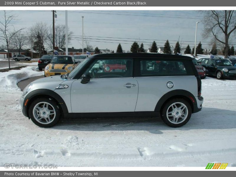 Pure Silver Metallic / Checkered Carbon Black/Black 2009 Mini Cooper S Clubman