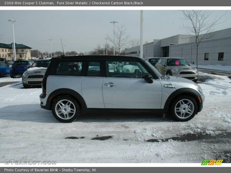 Pure Silver Metallic / Checkered Carbon Black/Black 2009 Mini Cooper S Clubman