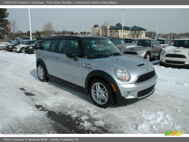 Pure Silver Metallic / Checkered Carbon Black/Black 2009 Mini Cooper S Clubman