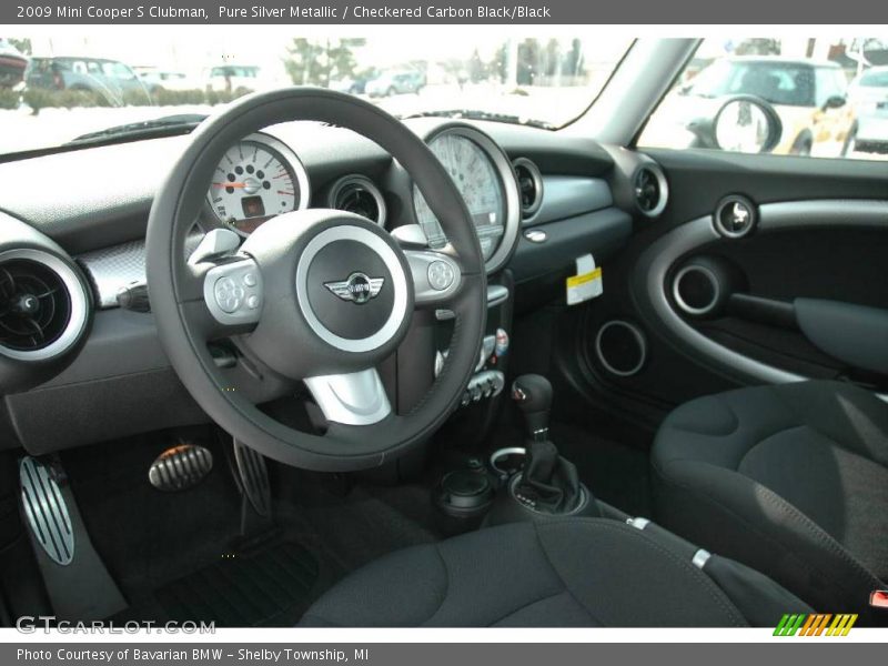 Pure Silver Metallic / Checkered Carbon Black/Black 2009 Mini Cooper S Clubman