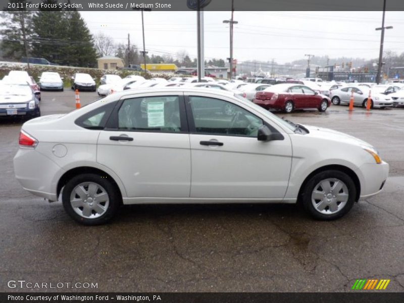 White Suede / Medium Stone 2011 Ford Focus S Sedan