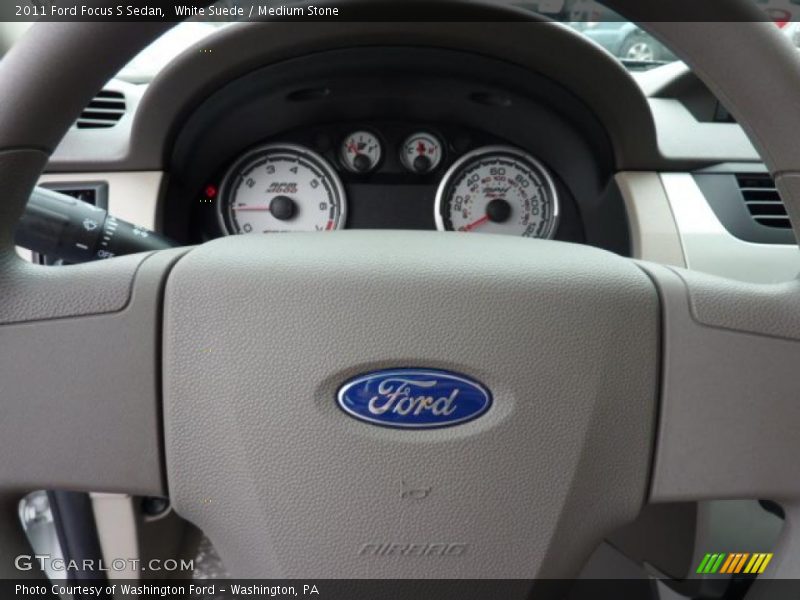 White Suede / Medium Stone 2011 Ford Focus S Sedan