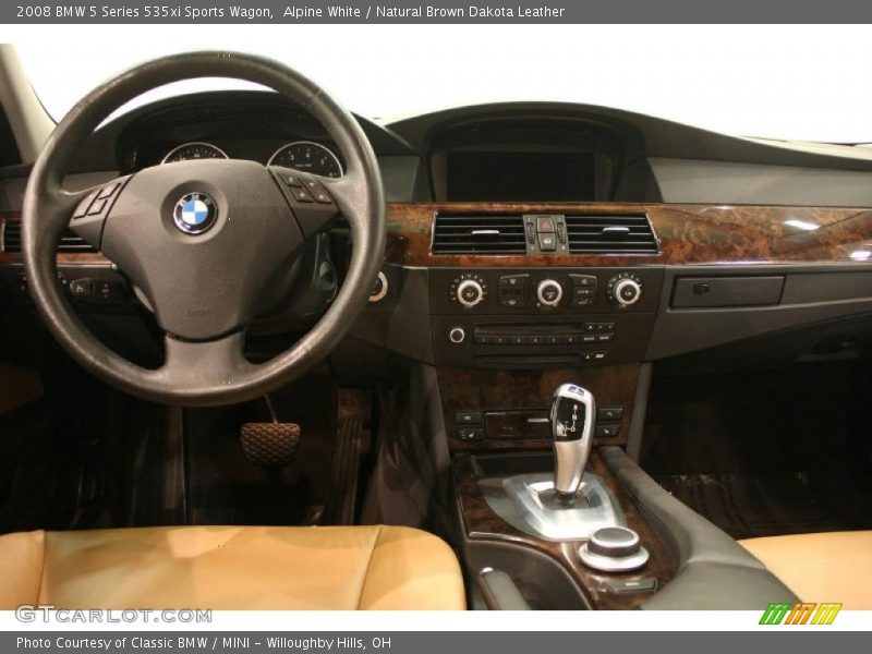 Alpine White / Natural Brown Dakota Leather 2008 BMW 5 Series 535xi Sports Wagon