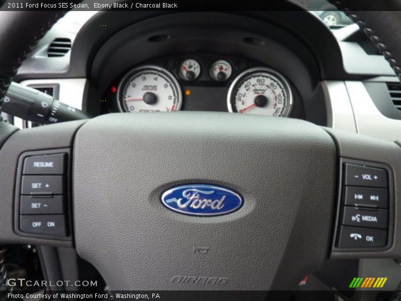 Ebony Black / Charcoal Black 2011 Ford Focus SES Sedan
