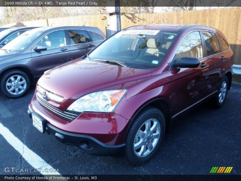Tango Red Pearl / Gray 2009 Honda CR-V EX 4WD