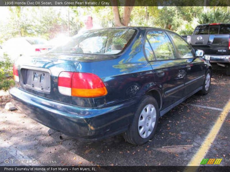 Dark Green Pearl Metallic / Gray 1998 Honda Civic DX Sedan