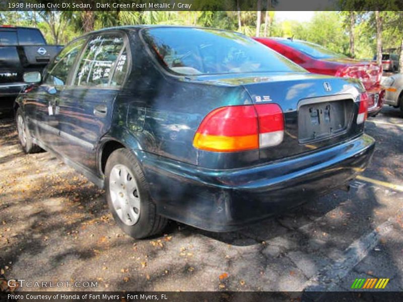 Dark Green Pearl Metallic / Gray 1998 Honda Civic DX Sedan