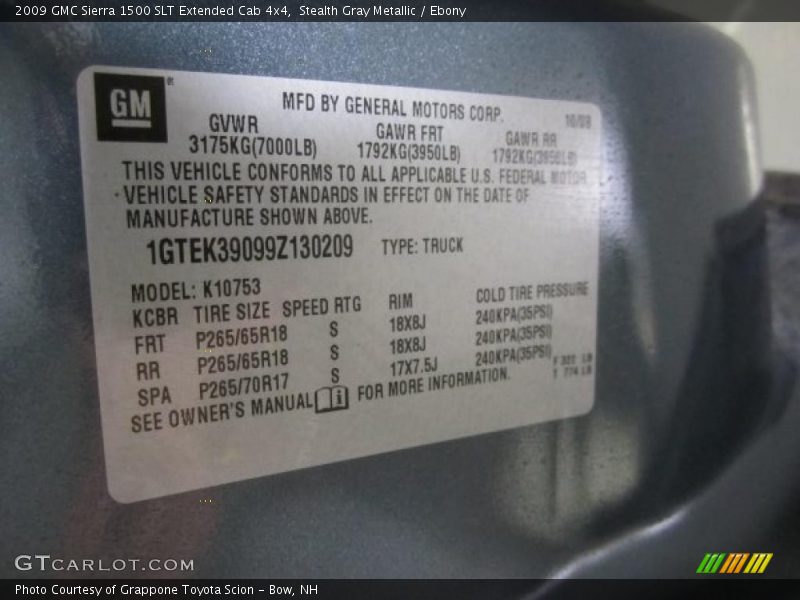 Stealth Gray Metallic / Ebony 2009 GMC Sierra 1500 SLT Extended Cab 4x4