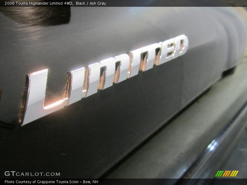 Black / Ash Gray 2008 Toyota Highlander Limited 4WD