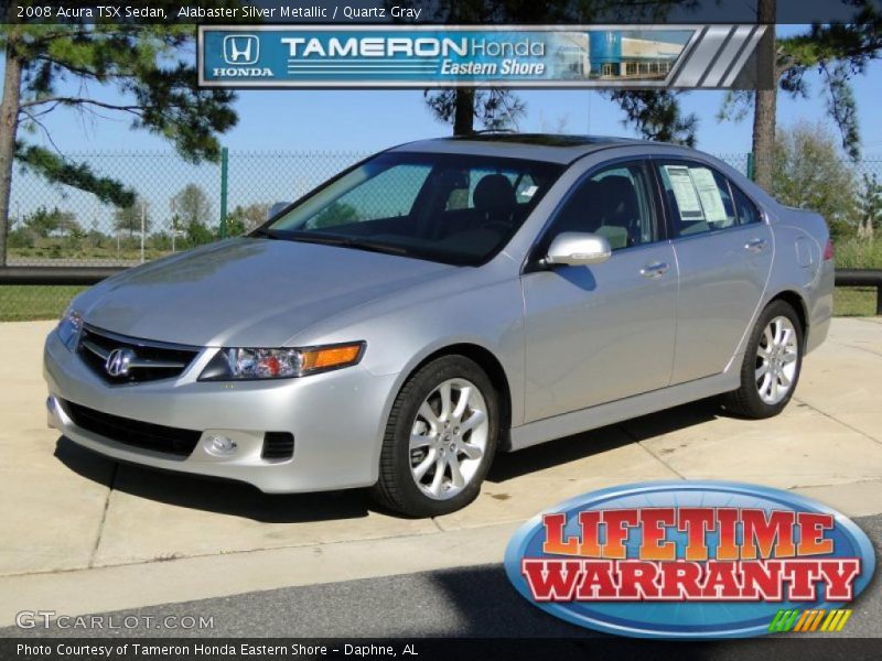 Alabaster Silver Metallic / Quartz Gray 2008 Acura TSX Sedan