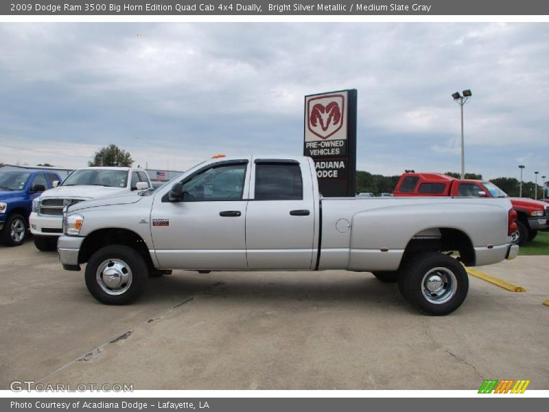 Bright Silver Metallic / Medium Slate Gray 2009 Dodge Ram 3500 Big Horn Edition Quad Cab 4x4 Dually