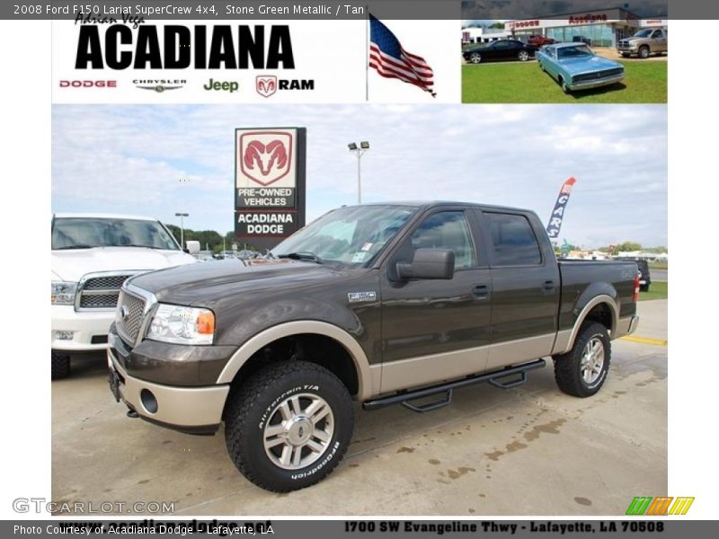 Stone Green Metallic / Tan 2008 Ford F150 Lariat SuperCrew 4x4