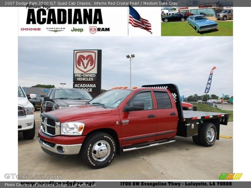 Inferno Red Crystal Pearl / Medium Slate Gray 2007 Dodge Ram 3500 SLT Quad Cab Chassis