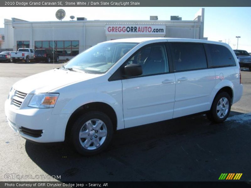 Stone White / Dark Slate Gray/Light Shale 2010 Dodge Grand Caravan SE