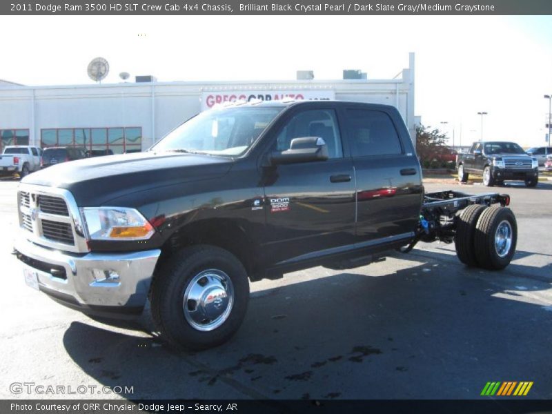 Brilliant Black Crystal Pearl / Dark Slate Gray/Medium Graystone 2011 Dodge Ram 3500 HD SLT Crew Cab 4x4 Chassis