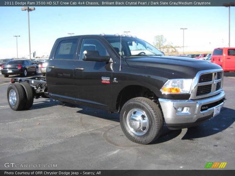 Front 3/4 View of 2011 Ram 3500 HD SLT Crew Cab 4x4 Chassis