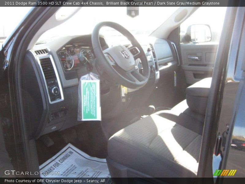 Brilliant Black Crystal Pearl / Dark Slate Gray/Medium Graystone 2011 Dodge Ram 3500 HD SLT Crew Cab 4x4 Chassis