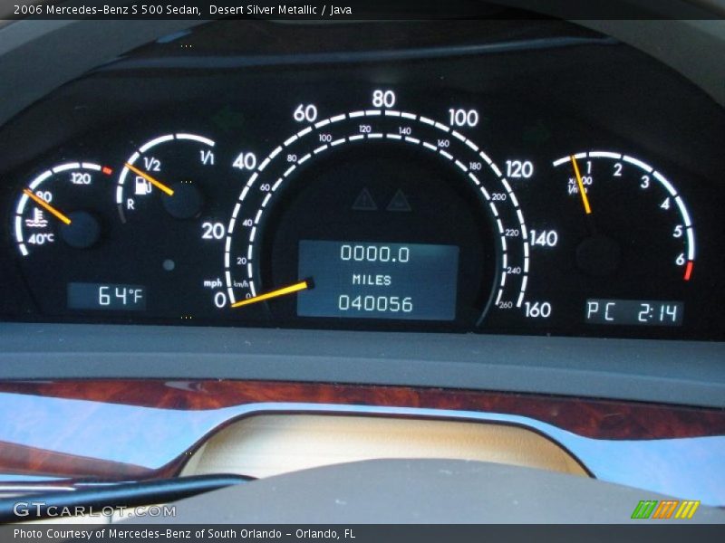  2006 S 500 Sedan 500 Sedan Gauges