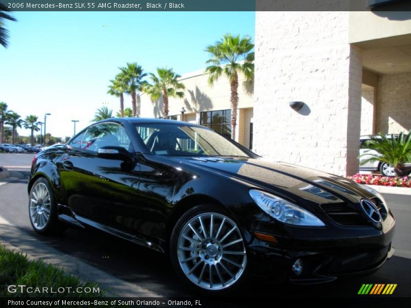 Black / Black 2006 Mercedes-Benz SLK 55 AMG Roadster