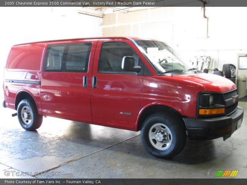 Victory Red / Medium Dark Pewter 2005 Chevrolet Express 3500 Commercial Van