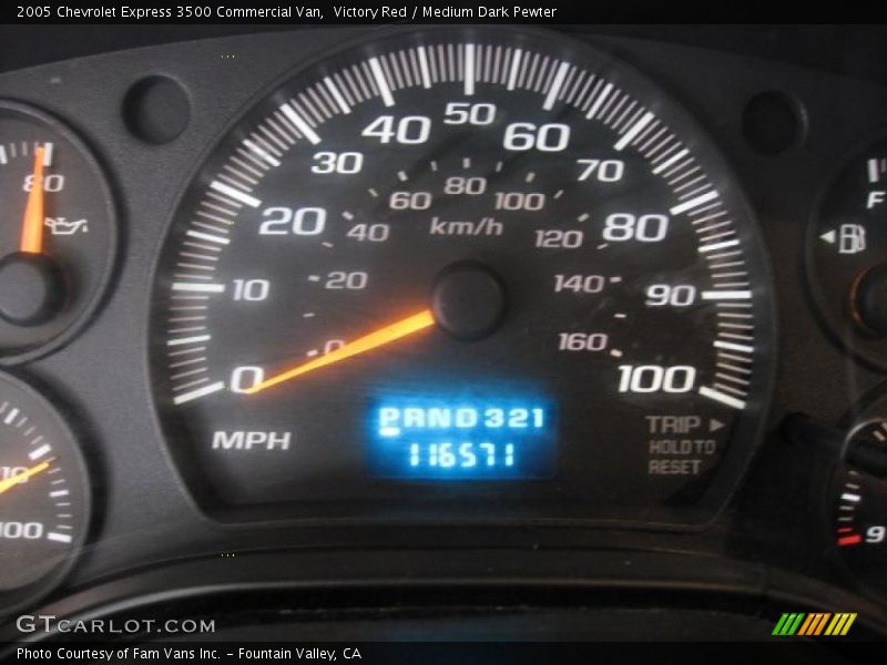 Victory Red / Medium Dark Pewter 2005 Chevrolet Express 3500 Commercial Van
