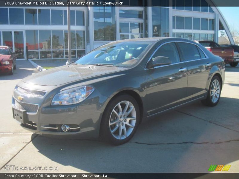 Dark Gray Metallic / Ebony/Brick 2009 Chevrolet Malibu LTZ Sedan