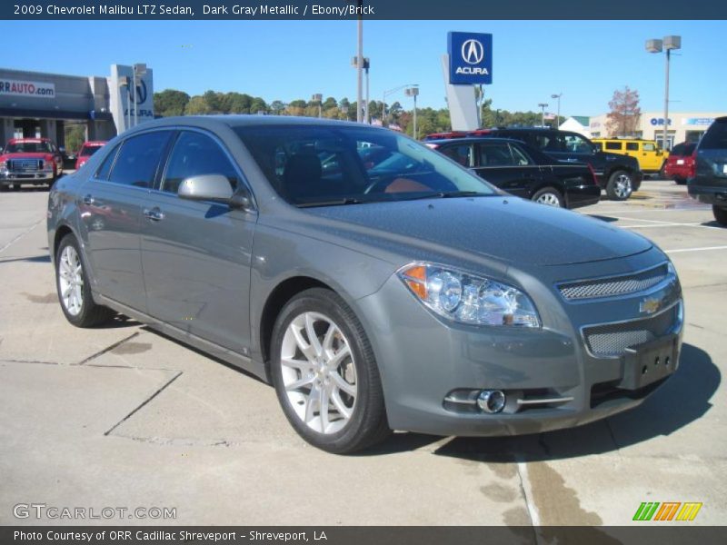 Dark Gray Metallic / Ebony/Brick 2009 Chevrolet Malibu LTZ Sedan