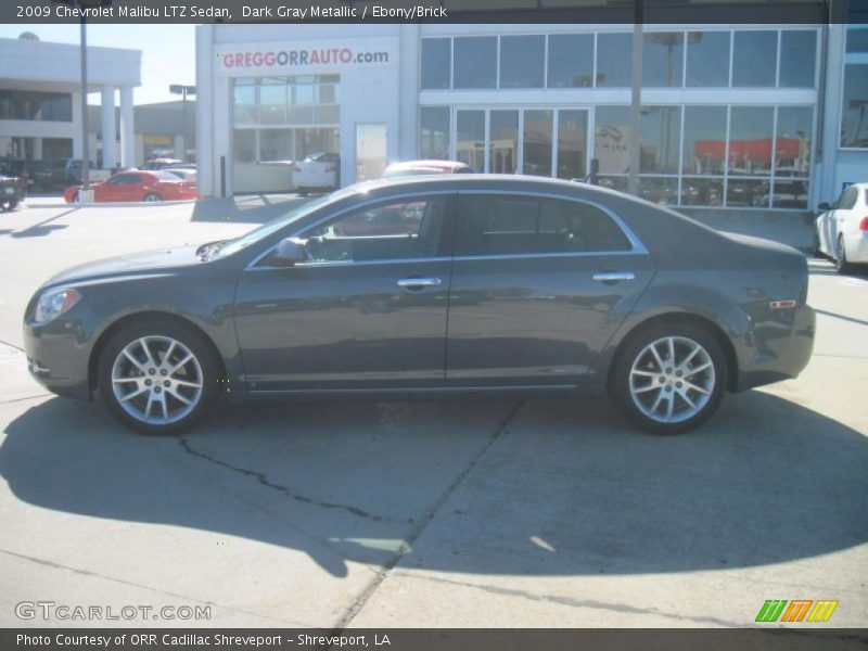 Dark Gray Metallic / Ebony/Brick 2009 Chevrolet Malibu LTZ Sedan
