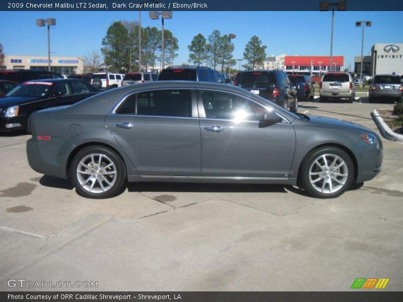 Dark Gray Metallic / Ebony/Brick 2009 Chevrolet Malibu LTZ Sedan