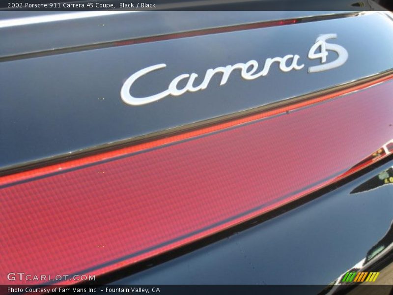 Black / Black 2002 Porsche 911 Carrera 4S Coupe