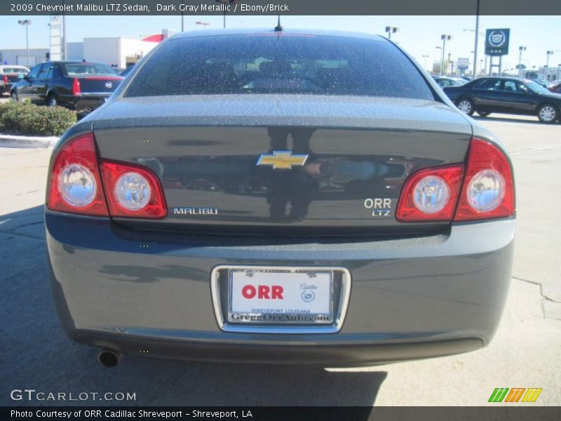 Dark Gray Metallic / Ebony/Brick 2009 Chevrolet Malibu LTZ Sedan