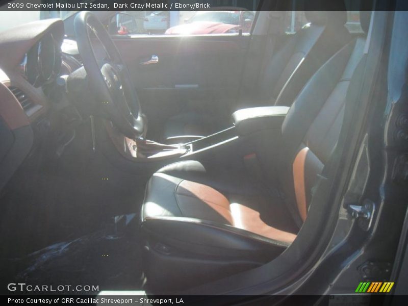 Dark Gray Metallic / Ebony/Brick 2009 Chevrolet Malibu LTZ Sedan
