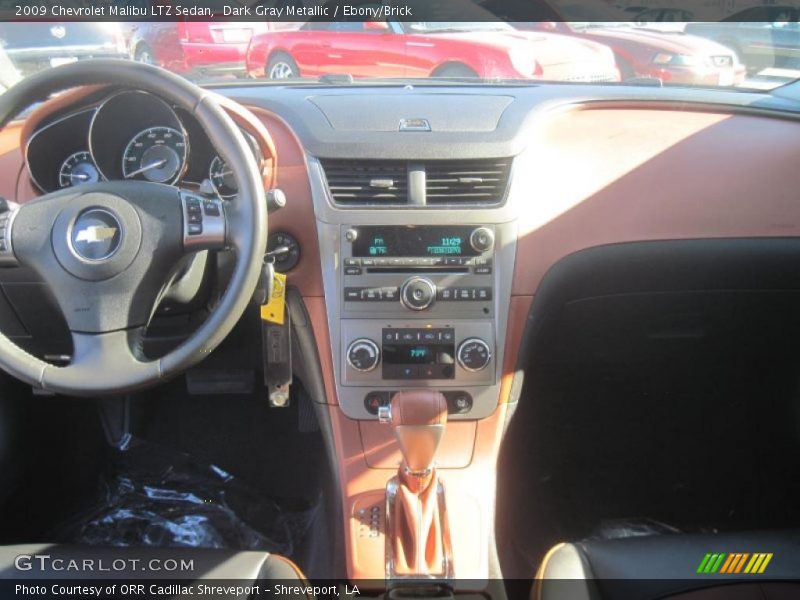 Dark Gray Metallic / Ebony/Brick 2009 Chevrolet Malibu LTZ Sedan