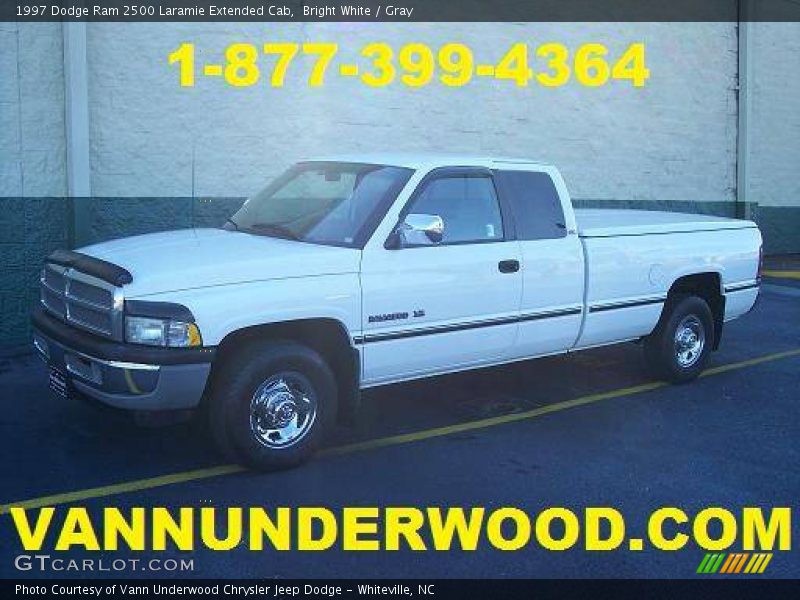 Bright White / Gray 1997 Dodge Ram 2500 Laramie Extended Cab