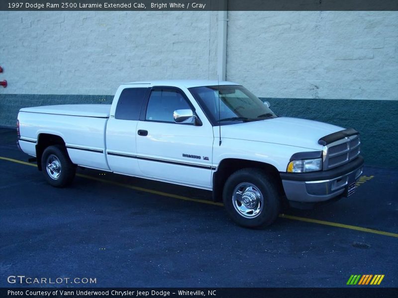 Bright White / Gray 1997 Dodge Ram 2500 Laramie Extended Cab