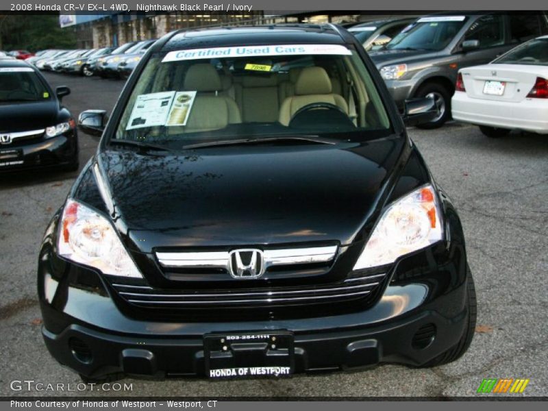 Nighthawk Black Pearl / Ivory 2008 Honda CR-V EX-L 4WD