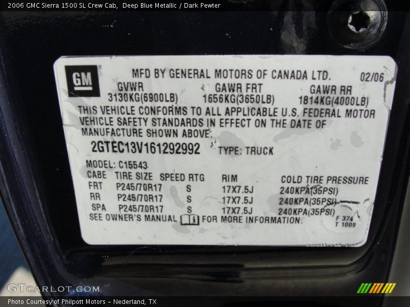 Deep Blue Metallic / Dark Pewter 2006 GMC Sierra 1500 SL Crew Cab