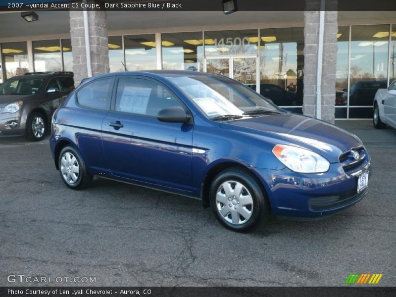 Dark Sapphire Blue / Black 2007 Hyundai Accent GS Coupe